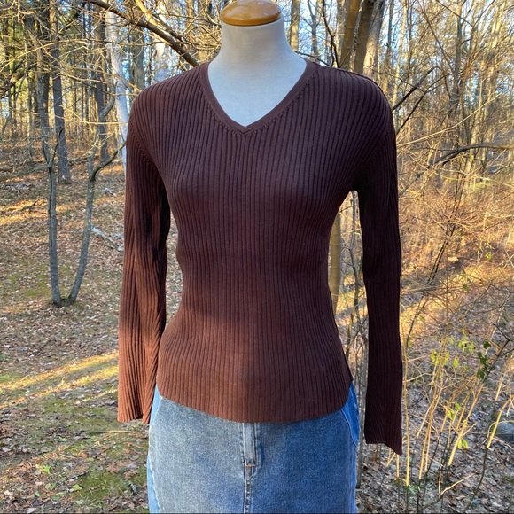 Vintage 1990s 100% cotton v neck top - Picture 1 of 3